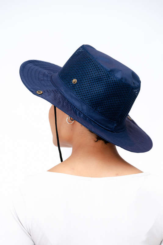 Adrian Summer Sun Beach Hat With Drawstring Navy
