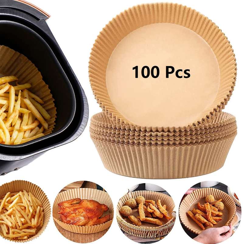 Box Of 100 Air Fryer Disposable Paper Liner 160mm