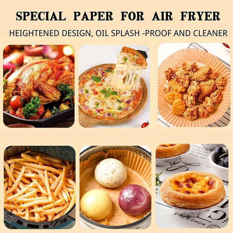 Box Of 50 Air Fryer Large Disposable Paper Liner 200mm