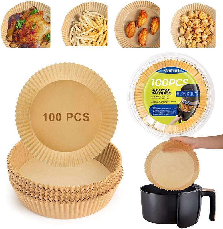 Box Of 100 Air Fryer Large Disposable Paper Liner 200mm