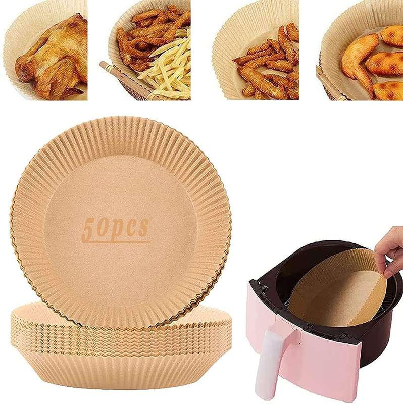 Box Of 50 Air Fryer Large Disposable Paper Liner 200mm
