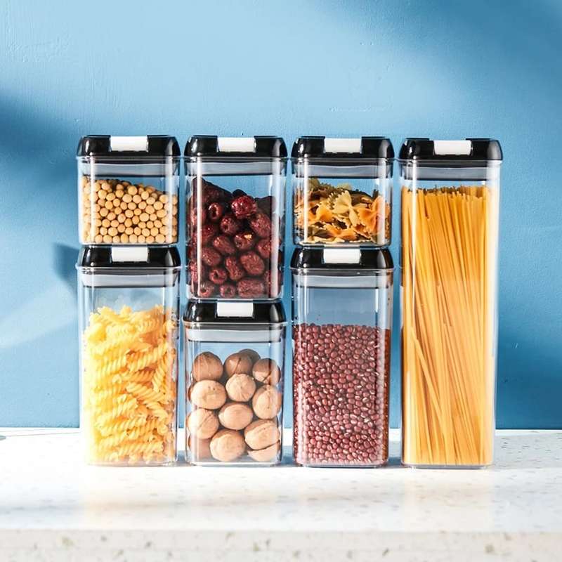 Airtight Food Storage Containers 7 Piece Set Black