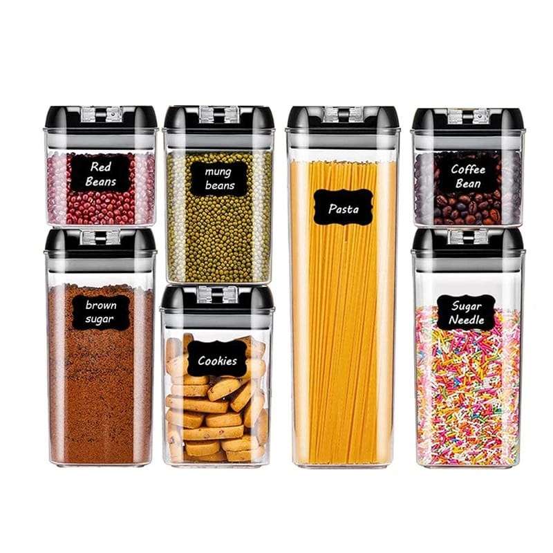 Airtight Food Storage Containers 7 Piece Set Black
