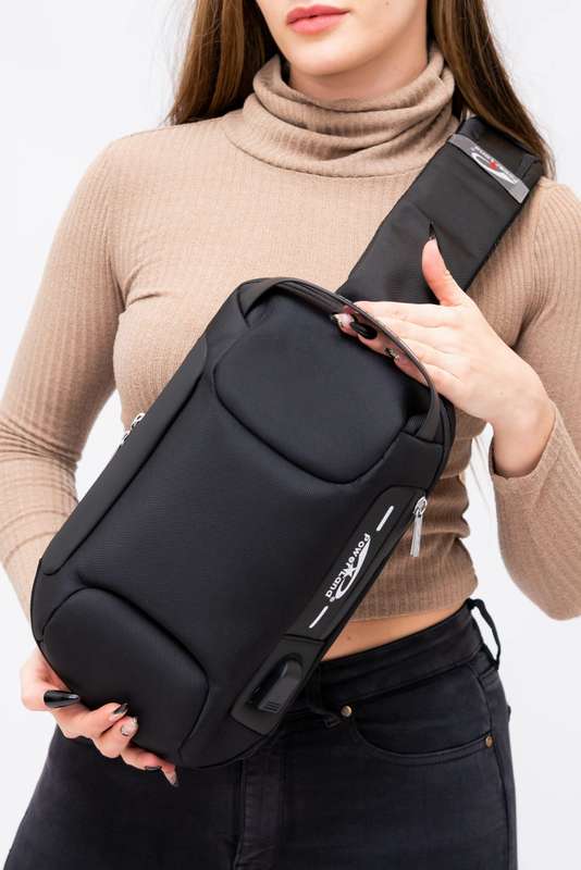 Anti Theft Sling Crossbody Bag Shoulder Backpack with USB Charging Port Waterproof Chest Bags Cas...