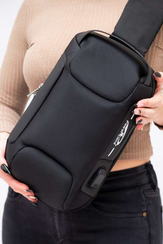 Anti Theft Sling Crossbody Bag Shoulder Backpack with USB Charging Port Waterproof Chest Bags Cas...