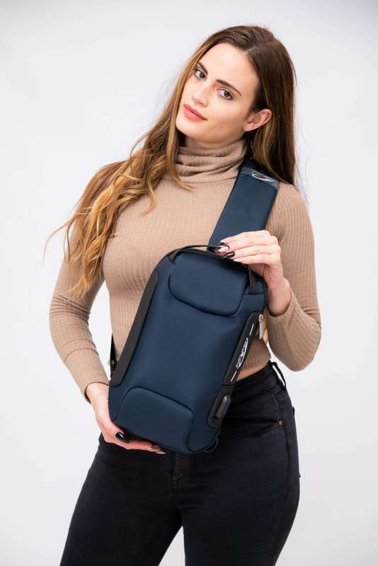 Anti Theft Sling Crossbody Bag Shoulder Backpack with USB Charging Port Waterproof Chest Bags Cas...