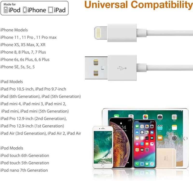 Apple iPhone USB Charging Cable Pack Of 5 