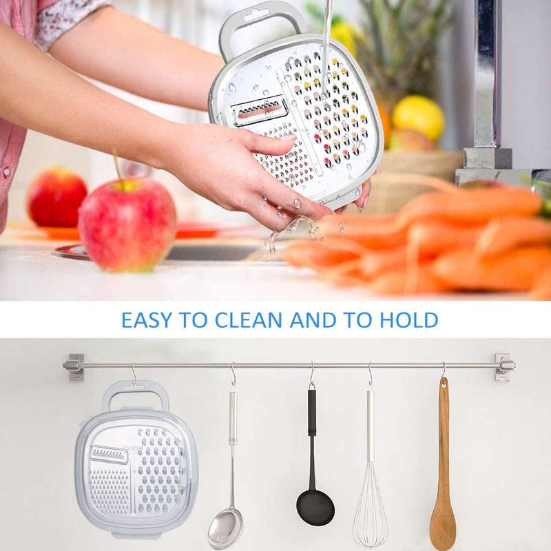 Cheese Grater With Container And Lid For Cheese, Vegetables