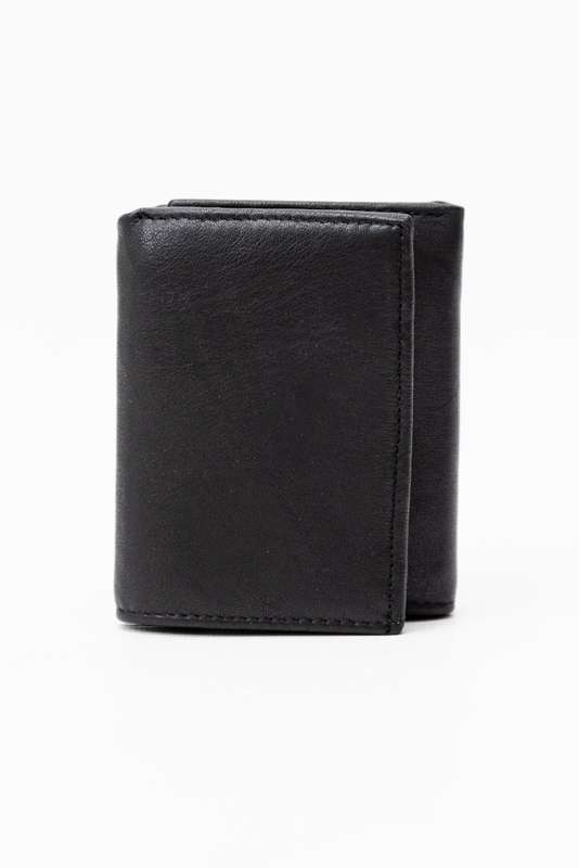 Camel Mountain Genuine Leather Bi-Fold Wallet Black