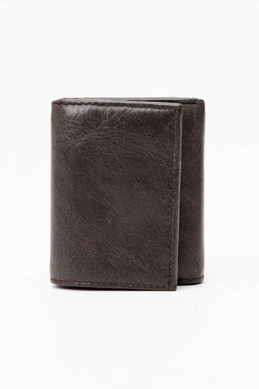 Camel Mountain Genuine Leather Bi-Fold Wallet Dark Brown