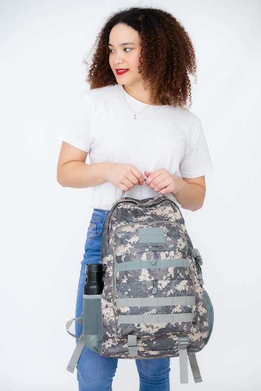 Camo Military Tactical Travel Backpack For School Camping & Hiking With Multiple Pockets