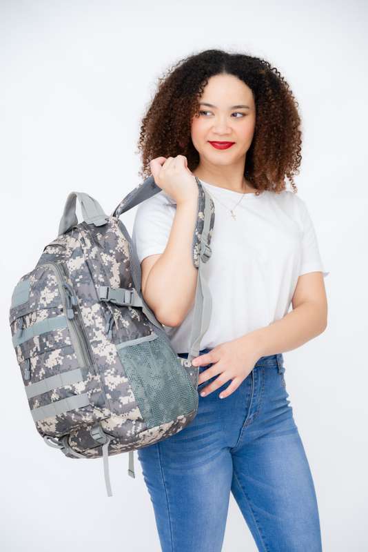Camo Military Tactical Travel Backpack For School Camping & Hiking With Multiple Pockets