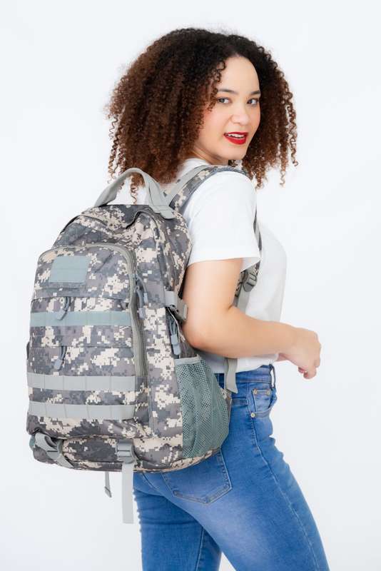 Camo Military Tactical Travel Backpack For School Camping & Hiking With Multiple Pockets