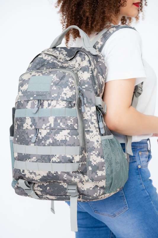 Camo Military Tactical Travel Backpack For School Camping & Hiking With Multiple Pockets