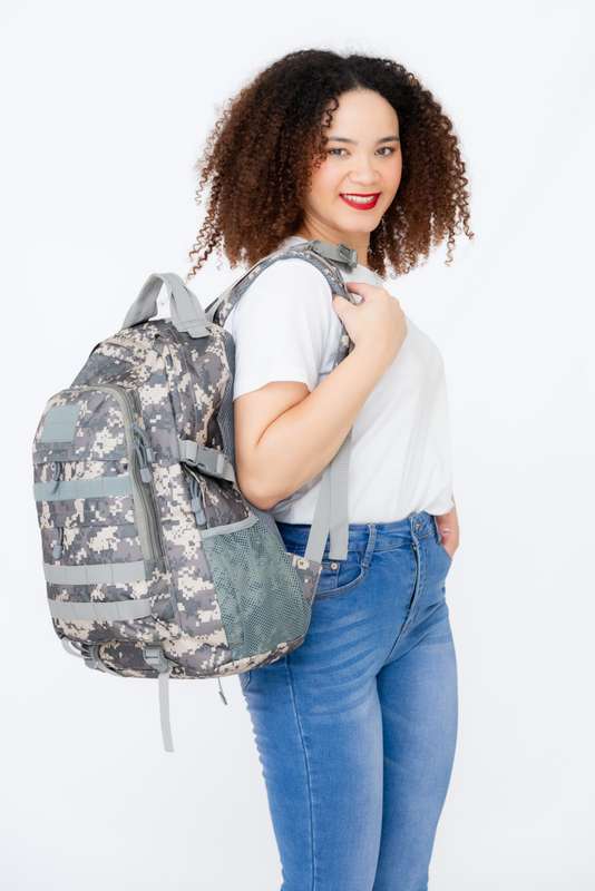 Camo Military Tactical Travel Backpack For School Camping & Hiking With Multiple Pockets