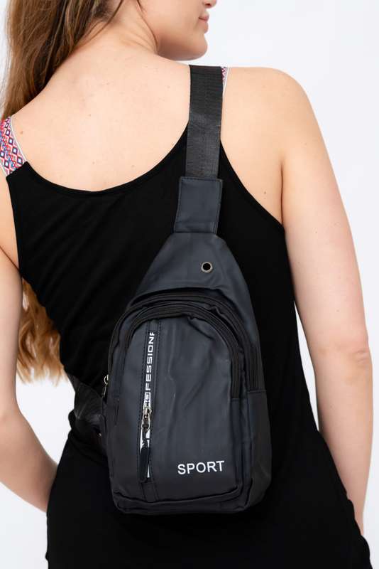 Canvas Crossbody Sling Bag Backpack Bag Black