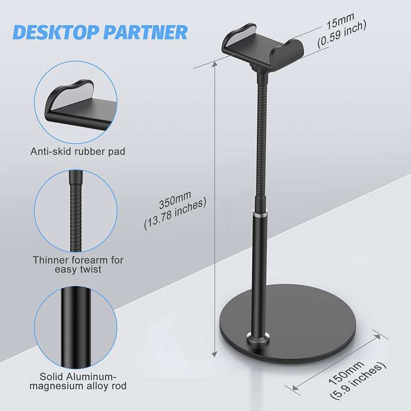 Gooseneck Cell Phone Stand Holder, 360°Flexible