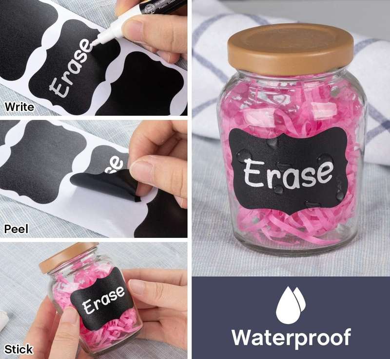 Waterproof Universal Chalkboard Labels Sticker For Kitchen & Pantry With Pen