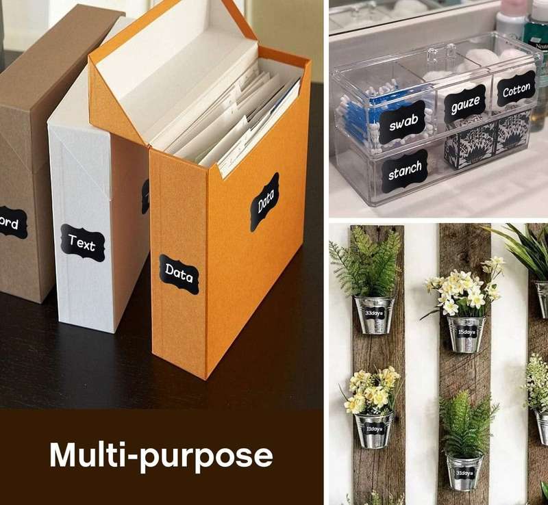 Waterproof Universal Chalkboard Labels Sticker For Kitchen & Pantry With Pen