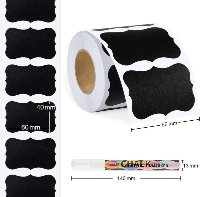Waterproof Universal Chalkboard Labels Sticker For Kitchen & Pantry With Pen