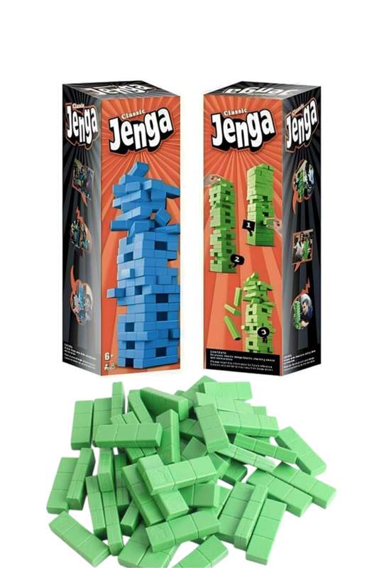 Classic Mini Jenga Building Blocks Cubes 54 Piece Set
