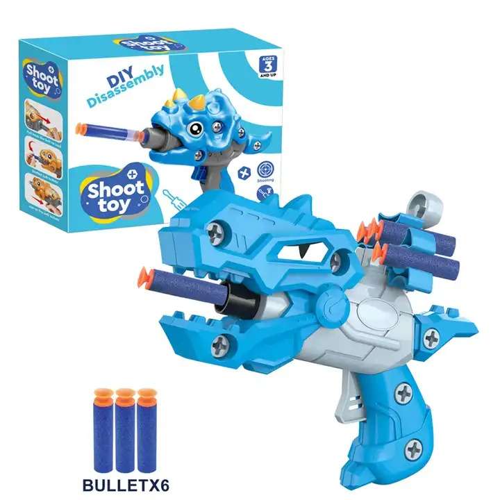 DIY Disassembly Dinosaur Catapult Soft Bullet Toy Gun