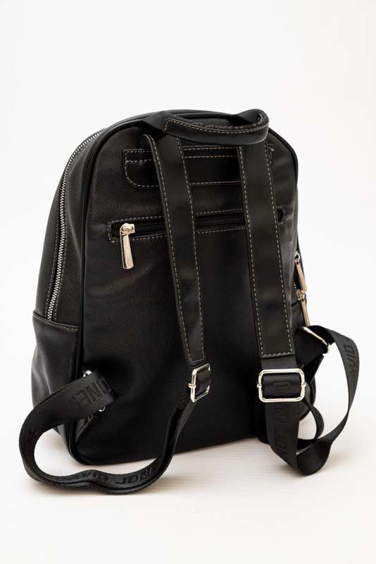 David Jones Leather Backpack Black