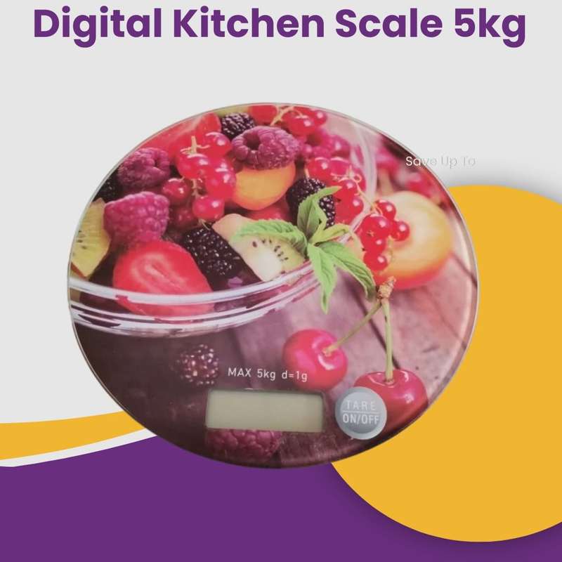 Digital Round Glass Kitchen Scale 5 kg