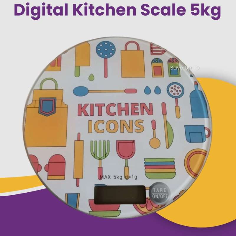 Digital Round Glass Kitchen Scale 5 kg