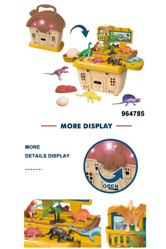 Dinosaurs Toys, With Lights & Sound-Activated House 20 Piece Set