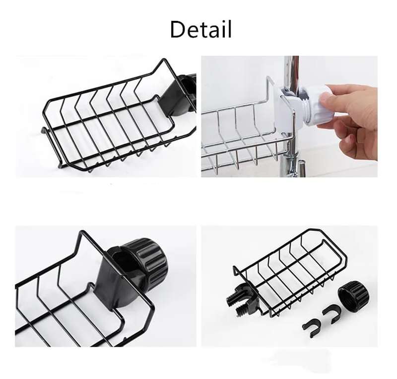 Drying Rack for Kitchen Mixer with Anti-Rust Frame in Black
