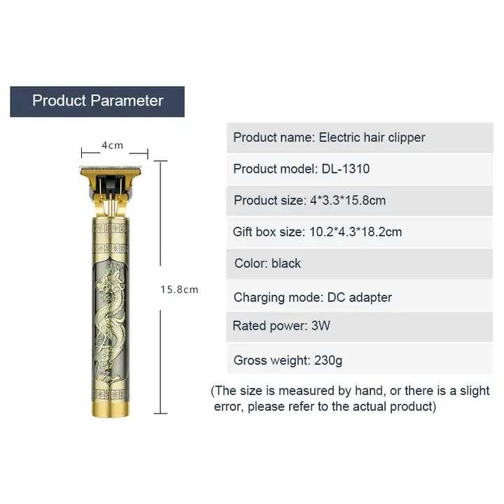 Elite Gold Electric Hair Clipper Shaver Beard Grooming Set