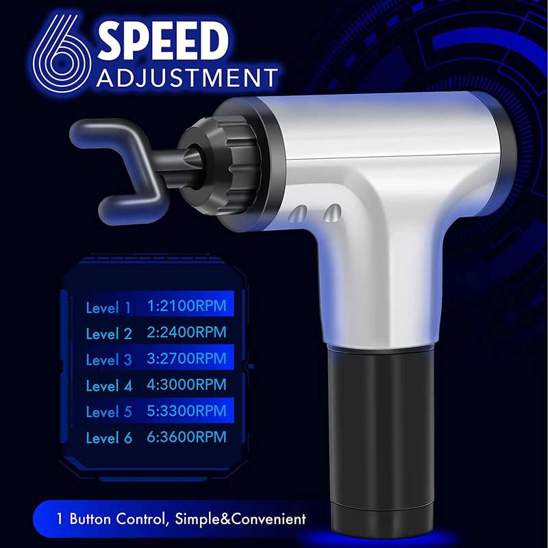 Massager With 4 Massage Tips 6 Speed