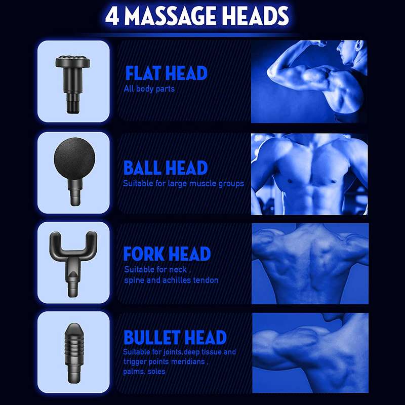 Massager With 4 Massage Tips 6 Speed