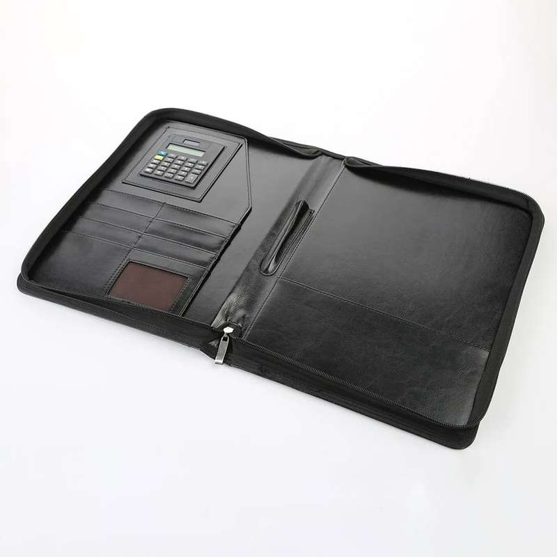 Fino Faux leather Portfolio With Calculator & A4 Exam Pad Zipper Closure