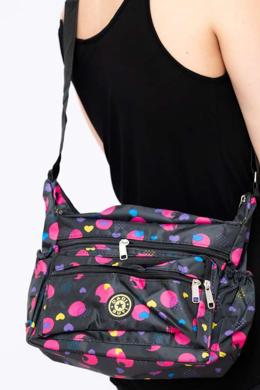 Floral Pattern Crossbody Sling Shoulder Summer Bag With Multiple Pockets