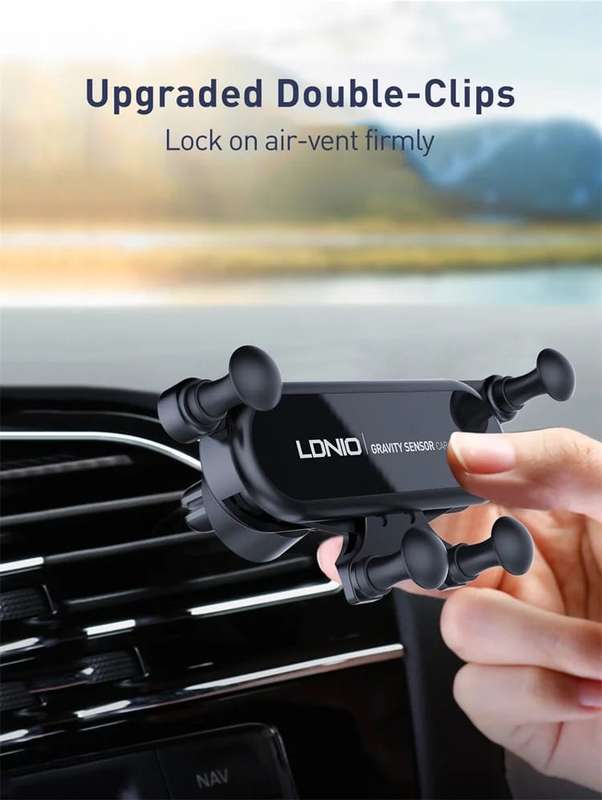 Gravity Car Phone Holder with Air Vent Clip Auto-Lock Mechanism MG03