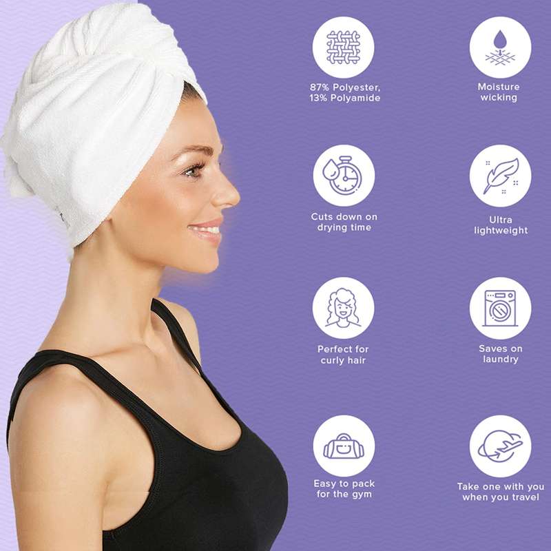 PACK OF 2-Twist Microfiber Hair Towel Wrap for Women