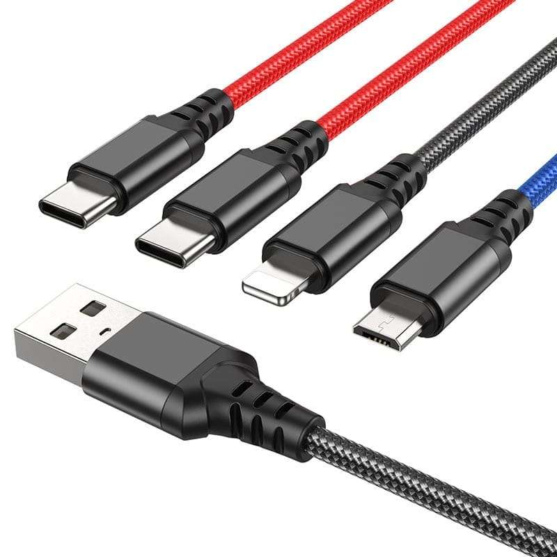 Hoco Charging Cable 4 in 1 USB To Type C - iPhone - Micro 1m