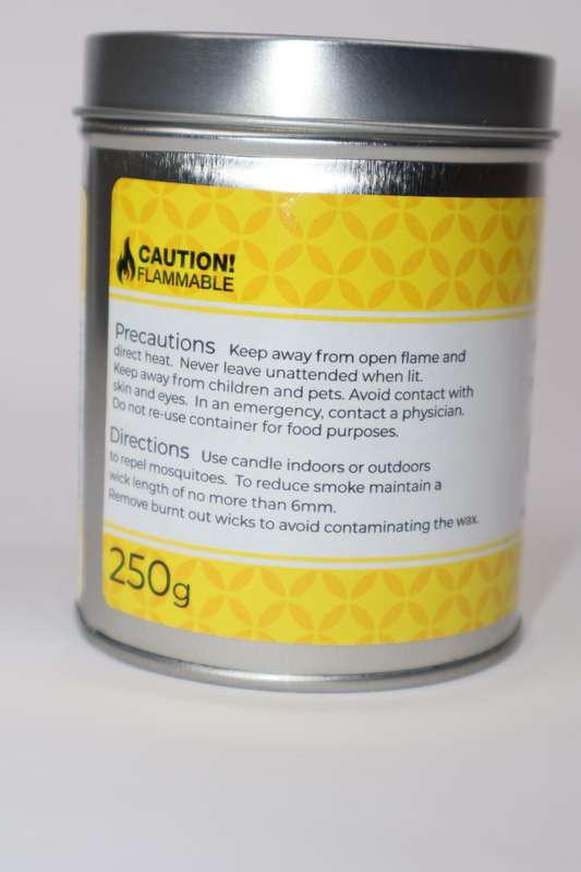 Citronella Candle In Steel Bucket With Lid Mosquito & Insect  Repellent 250g