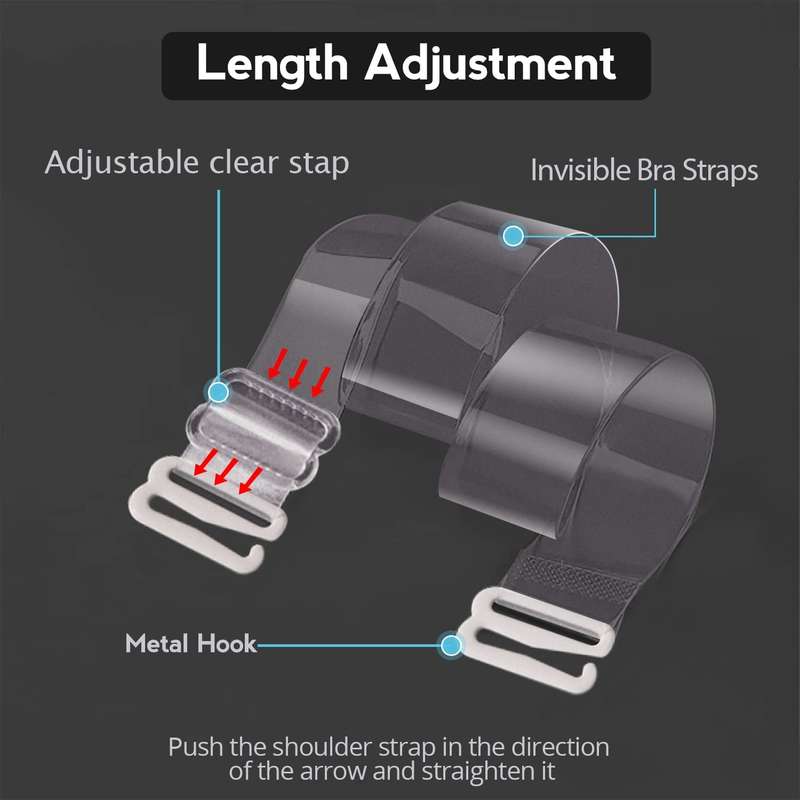 4 Pairs Clear Adjustable Bra Straps