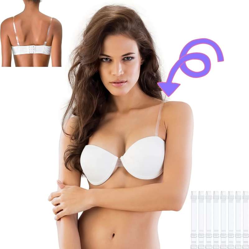 4 Pairs Clear Adjustable Bra Straps