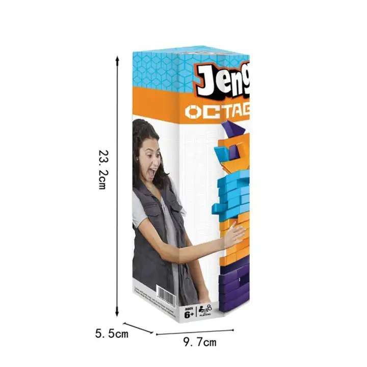 Jenga Octagon Building Blocks Cubes 45 Piece Set