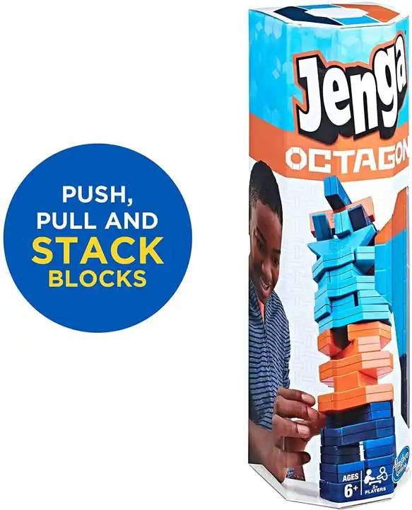 Jenga Octagon Building Blocks Cubes 45 Piece Set