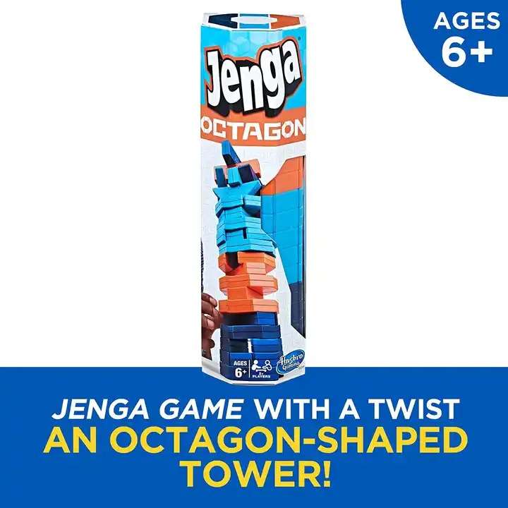 Jenga Octagon Building Blocks Cubes 45 Piece Set