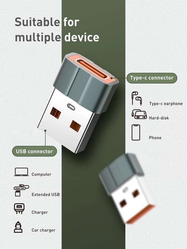 LDNIO Type C To USB Male Adapter