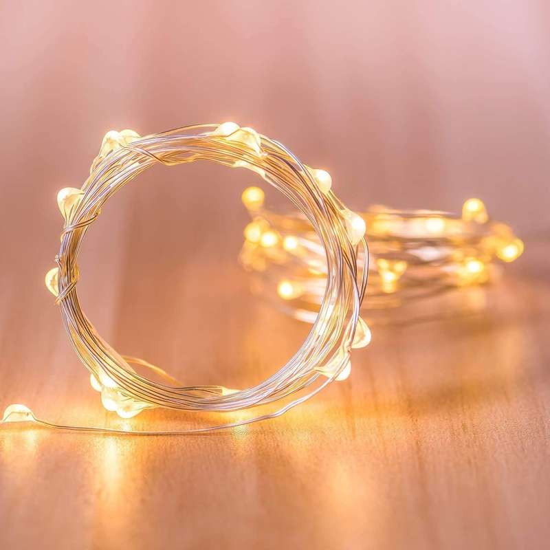 Led String Lights, Battery Powered - 20 light 2m Cool White - PACK OF 2