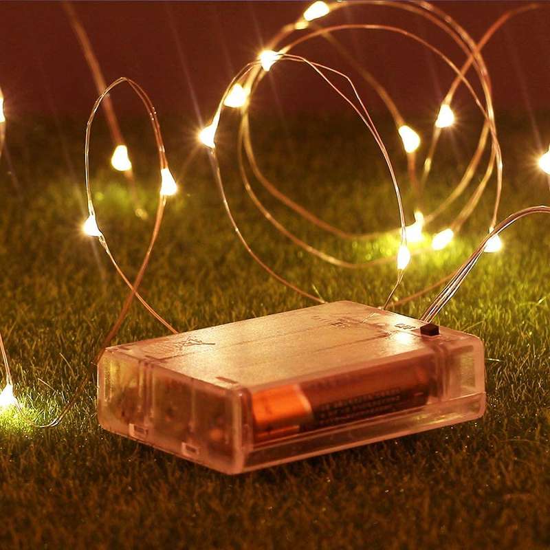 Led String Lights, Battery Powered - 20 light 2m Cool White - PACK OF 2