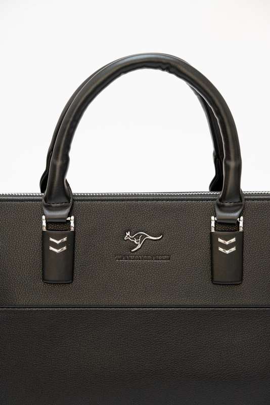Leather Shoulder Crossbody Laptop Business Bag Black