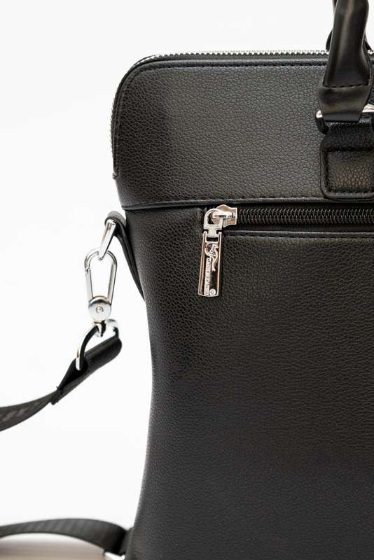 Leather Shoulder Crossbody Laptop Business Bag Black
